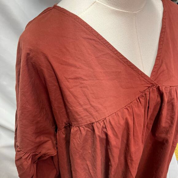 Gracemade Miriam Organic Cotton Dress Womens Small/Medium Relaxed Red‎ Clay - Picture 4 of 15